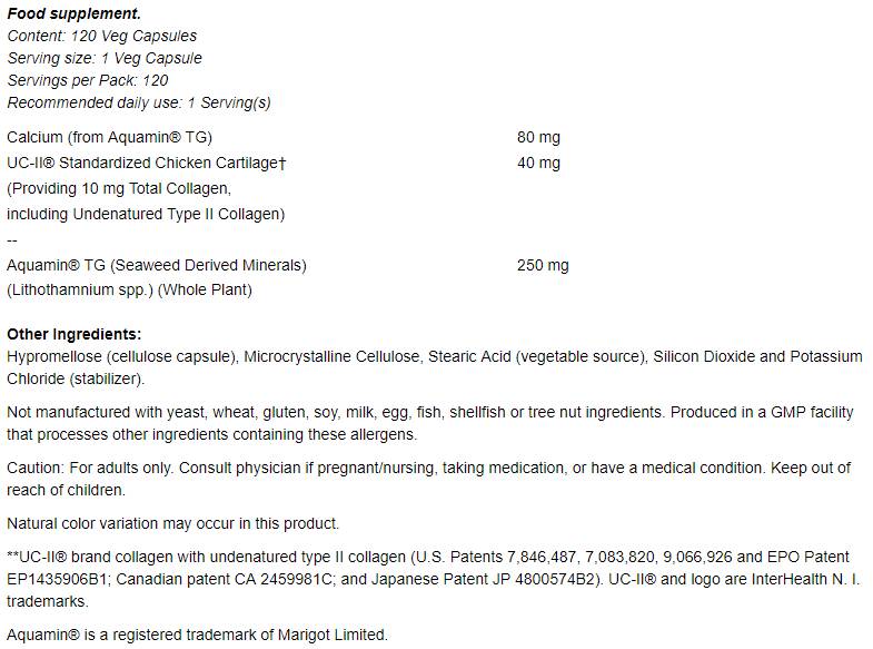 Collagène UC II/Type 2 40 mg - 120 capsules