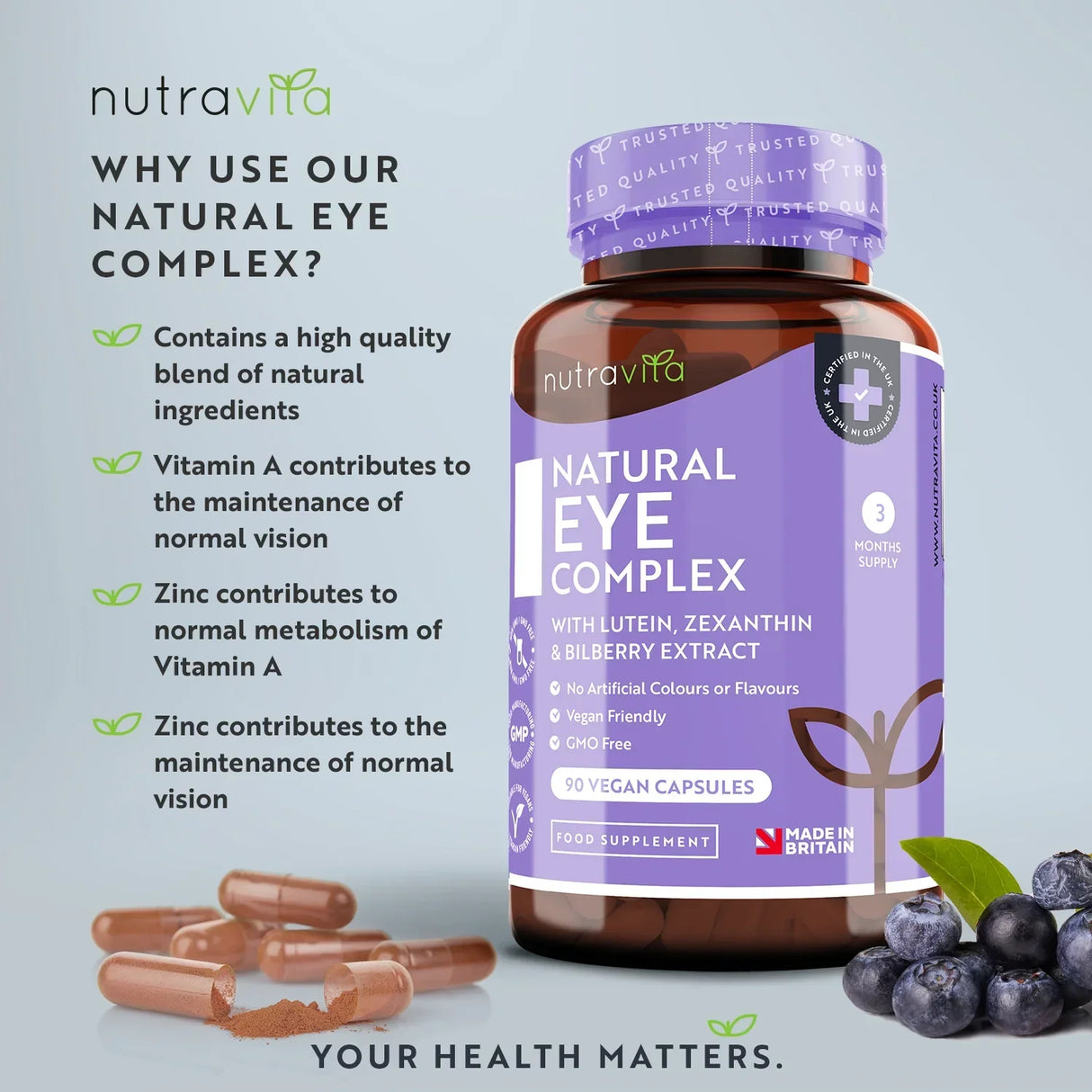 Vitamines oculaires/Natural/- Natural Eye Complex 90 Capsules végétaliennes