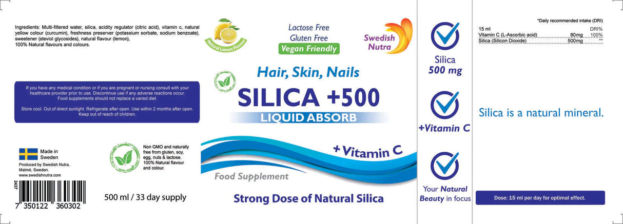 Silice Naturelle+ /500 ml, 33 DOSES/ <tc>Swedish Nutra</tc>