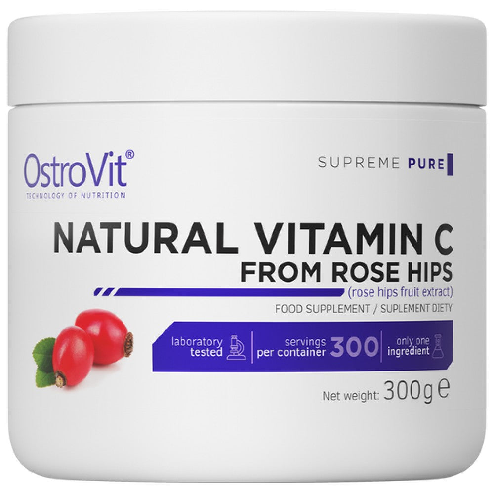 Poudre naturelle de vitamine C/des hanches de rose 300 grammes