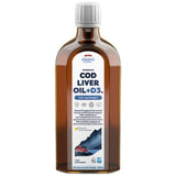 Huile de foie de morue norvégienne + D3 | Omega liquide à armature au citron + D3 - 250 ml