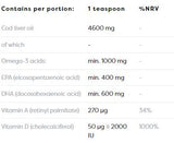 Huile de foie de morue norvégienne + D3 | Omega liquide à armature au citron + D3 - 250 ml