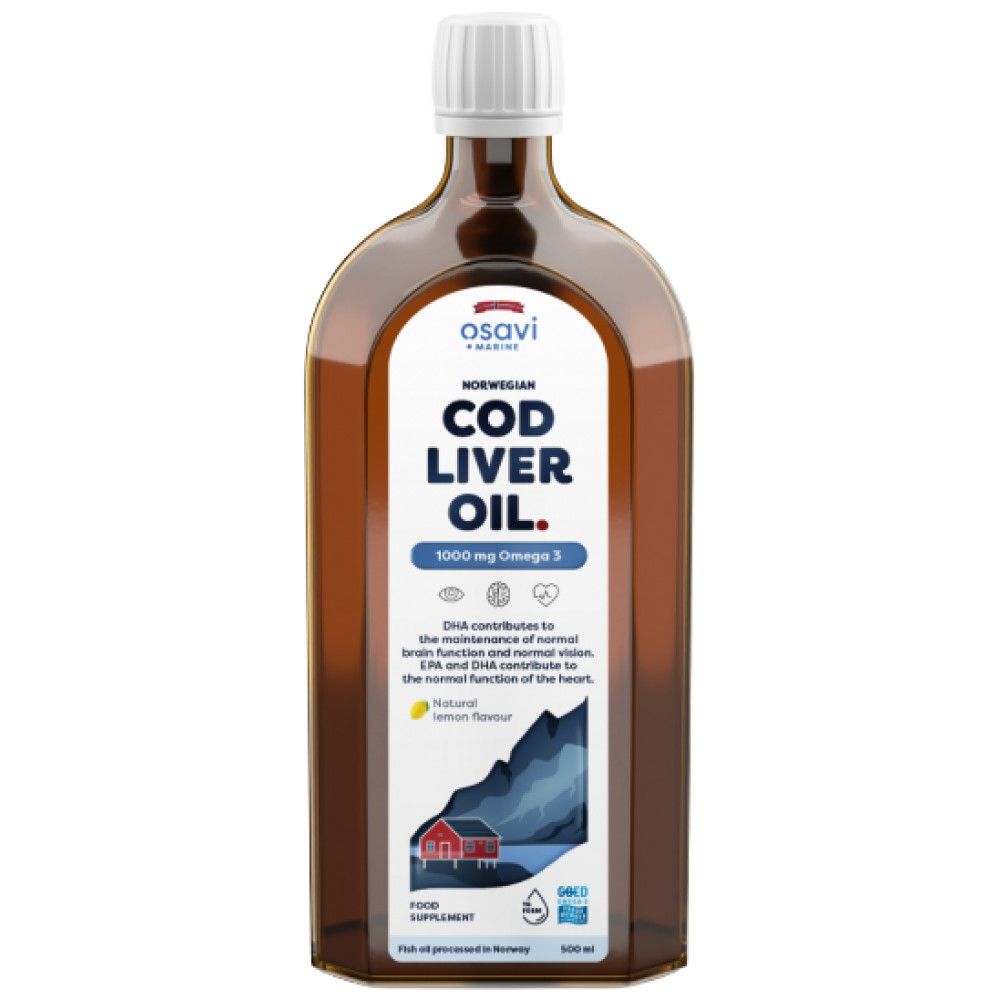 Huile de foie de morue norvégienne | Différentes saveurs liquide oméga - 500 ml