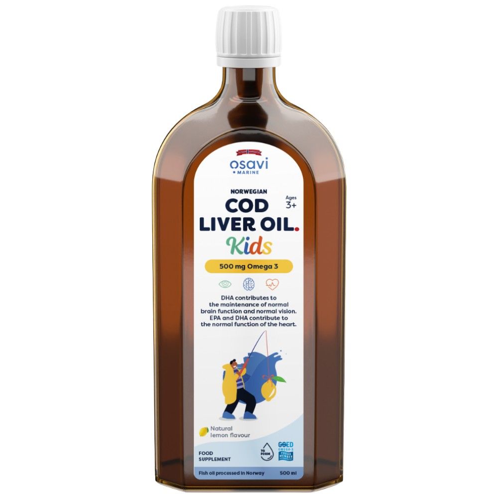 Norwegian mord foie huile kids | Omega liquide à armature au citron - 500 ml