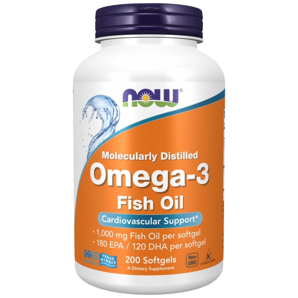 Oméga 3 1000 mg / distillé moléculaire - 200 capsules de gel