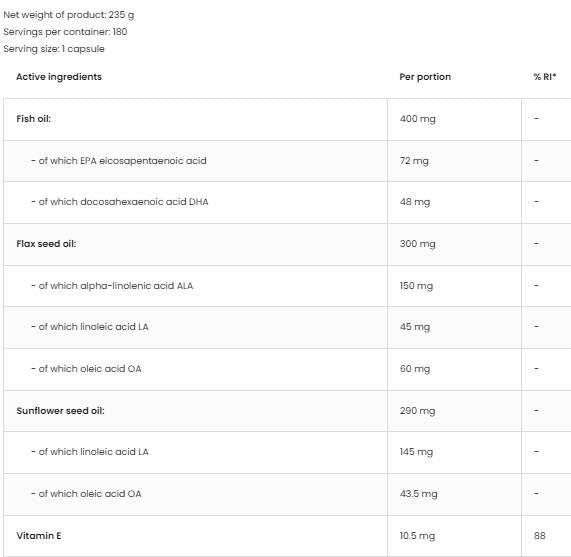 Omega 3-6-9 - 180 softgels