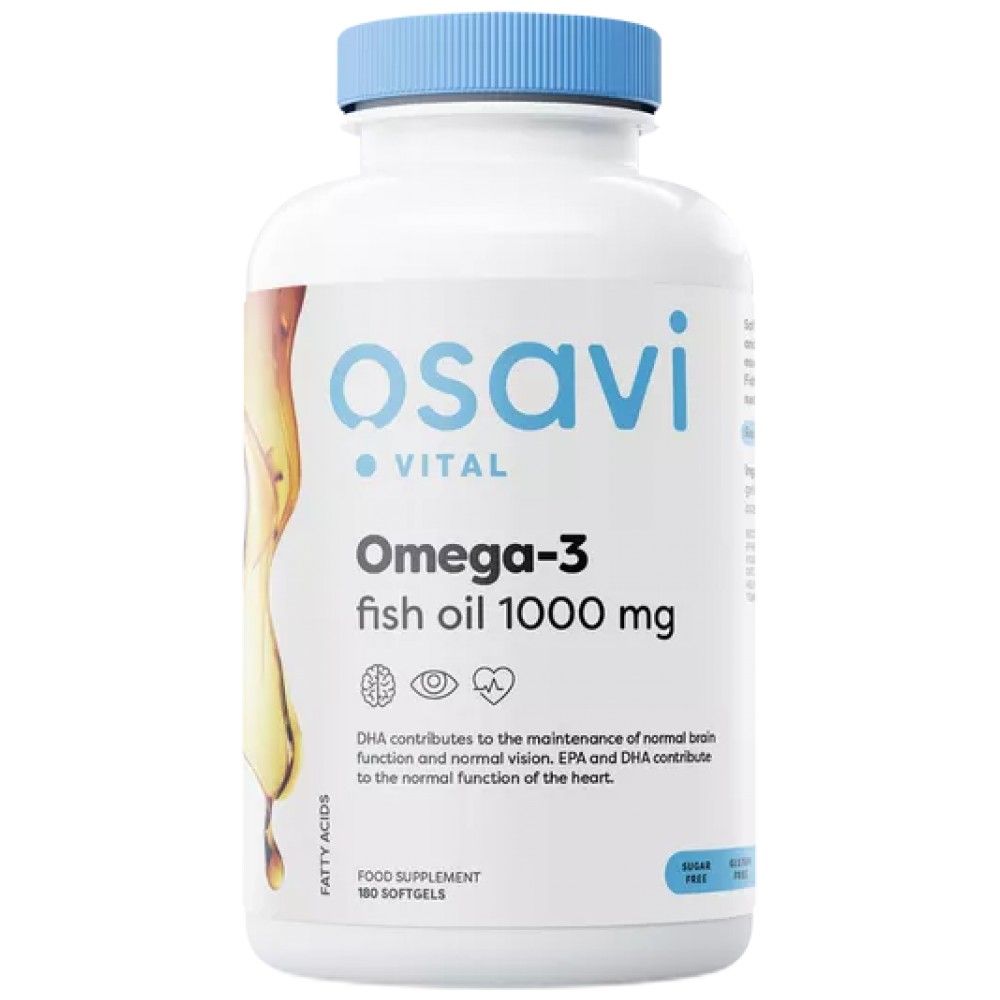 Omega 3 huile de poisson 1000 mg | Capsules de gel moléculairement distillé - 180