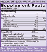 Huile de poisson oméga-3 1000 mg. 60 softgels