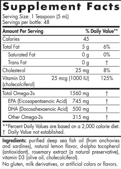 Liquide oméga-3D 1560 mg - 237 ml