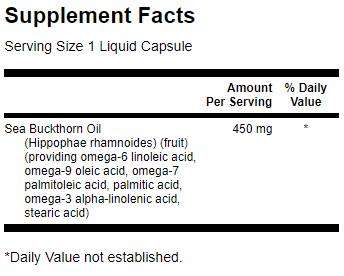Huile oméga-7 de l'huile de terre de mer 30 capsules