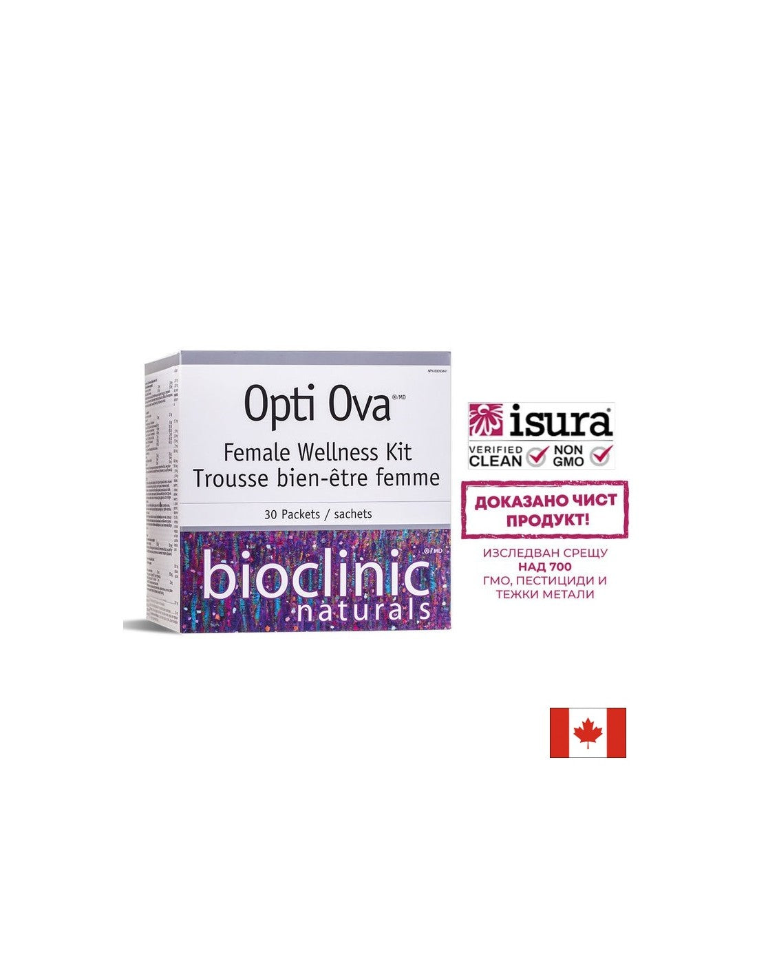 Kit bien-être féminin Opti Ova™ - Programme de fertilité pour femmes, 30 sachets <tc>Natural Factors</tc>