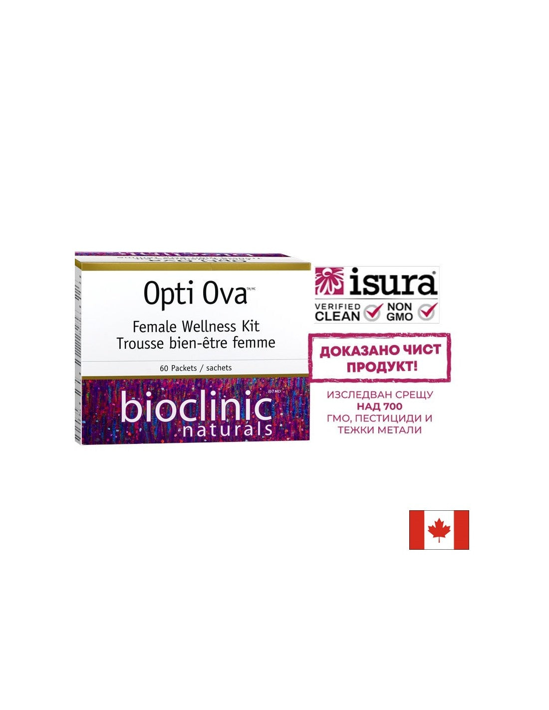 Kit bien-être féminin Opti Ova™/Programme de fertilité pour femmes x 60 sachets <tc>Natural Factors</tc>