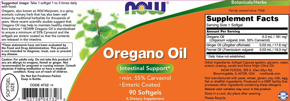 Huile d'origan - 90 capsules de gel