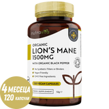 Crinière de lion biologique 120 capsules végétales. <tc>Nutravita</tc>