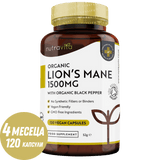 Crinière de lion biologique 120 capsules végétales. <tc>Nutravita</tc>