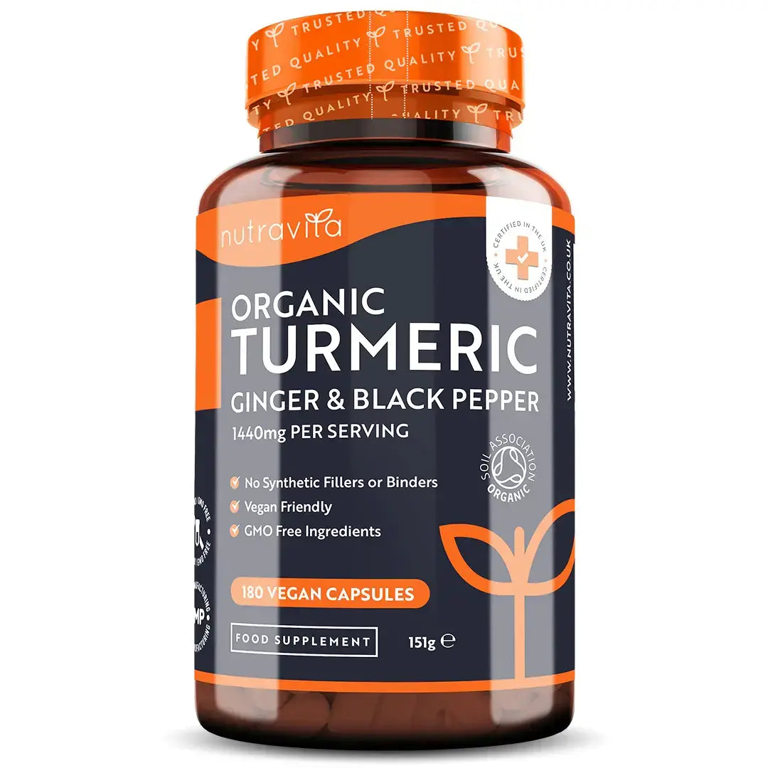 Curcuma Bio 1340mg au Poivre Noir et Gingembre /180 capsules, 90 doses/ <tc>Nutravita</tc>