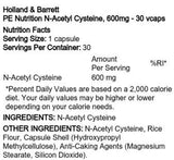PE Nutrition | N-acétyl cystéine 600 mg 30 capsules