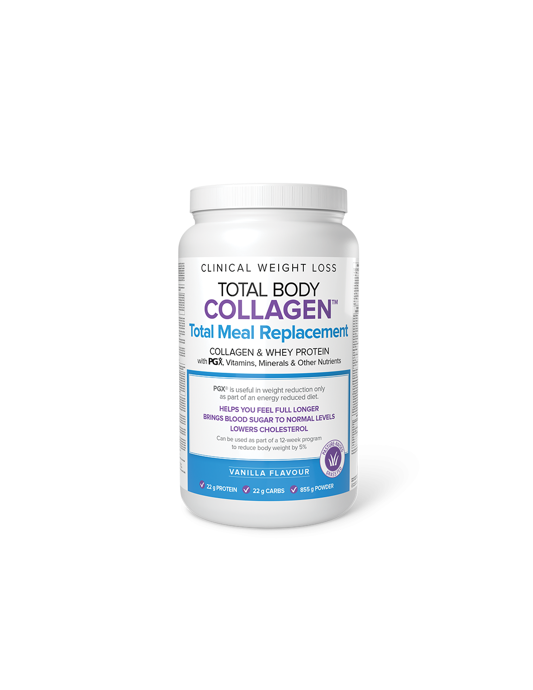 Collagène, protéines de lactosérum avec vitamines, minéraux et nutriments PGX - Total Body Collagen™, poudre de 855 g, saveur vanille <tc>Natural Factors</tc>