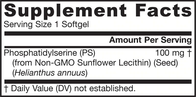 PS 100/phosphatidylsérine - 30 capsules de gel