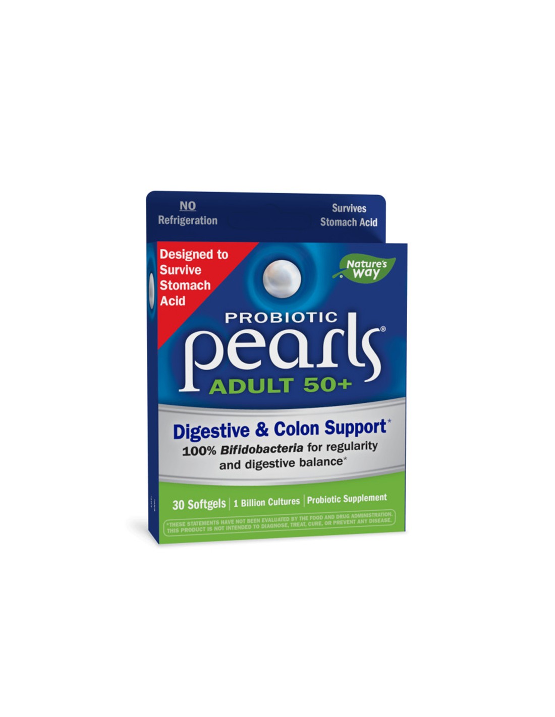 PEARLS® Probiotic 50+ adulte - Pearls® Probiotic pour adultes 50+, 1 milliard de probiotiques actifs, 30 capsules de génie soft