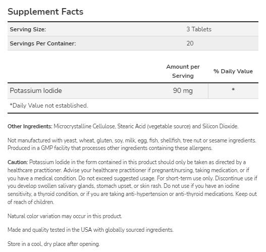 Iodure de potassium 30 mg - 60 comprimés