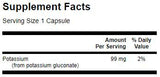 Gluconate de potassium 99 mg 250 capsules