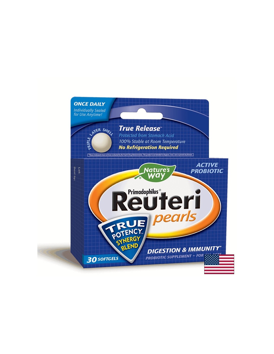 Primadophilus Reuteri Pearls 1 milliard Probiotiques actifs - 30 capsules de gel