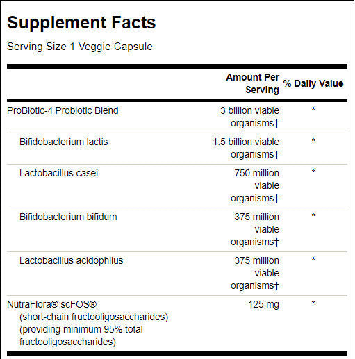 Probiotique 4 | 3 milliards CFU - 60 capsules