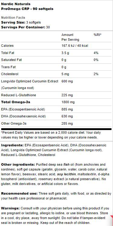 Promega CRP | Avec curcmin et glutathion - 90 capsules de gel