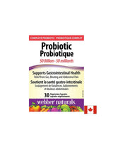 Probiotique 50 milliards - Probiotique 50 milliards de probiotiques actifs, 10 souches, 30 capsules <tc>Webber Naturals</tc>