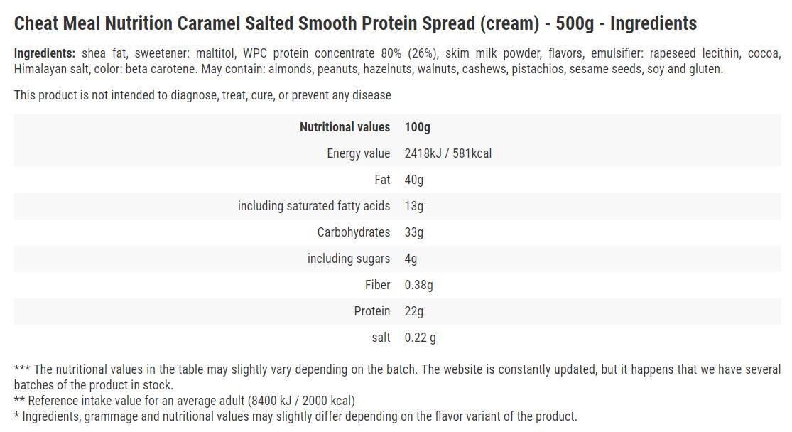 Caramel propres/salé de protéines - 500 grammes