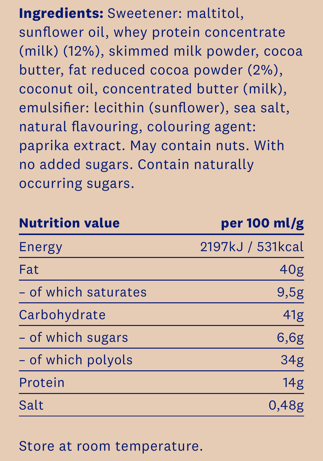 Protéinella Salted Caramel 200 g - sans sucre ajouté et sans huile de palme