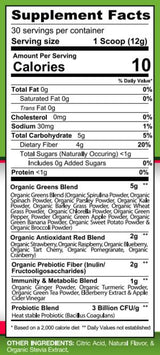 Verts éprouvés et rouges/poudre de superaliment nutriments élevés 360 grammes