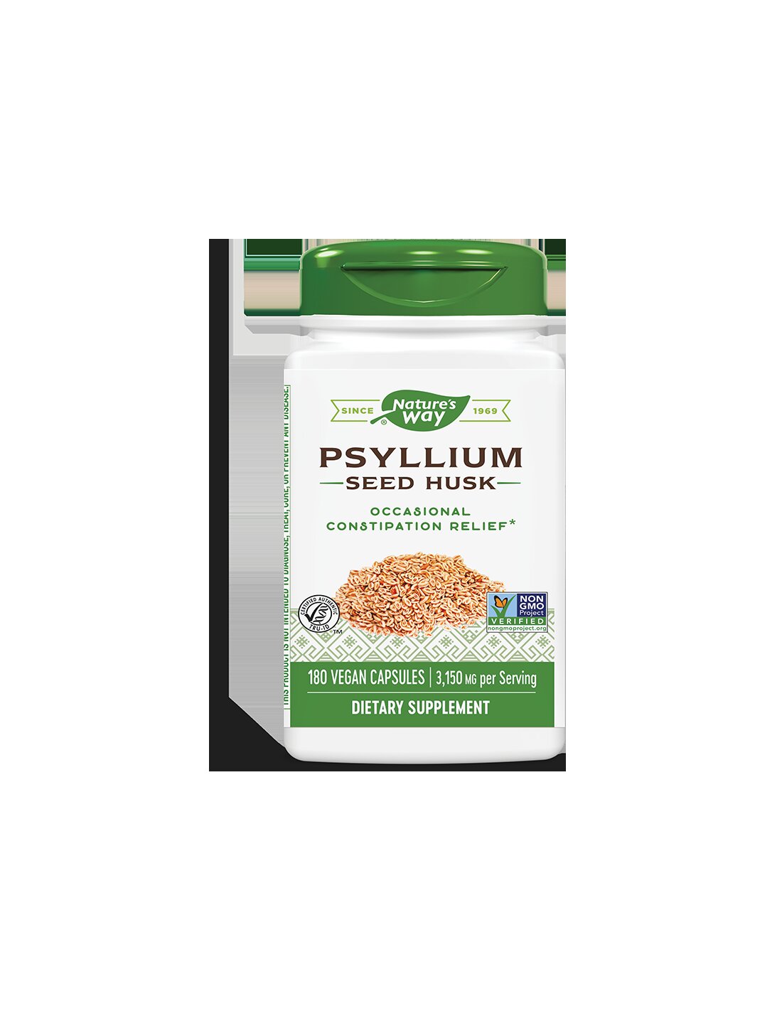 Psyllium Seed Husk 525 mg x 180 Capsules Nature's Way
