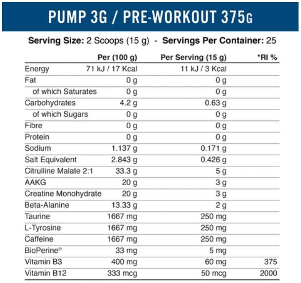 Pompe 3G | Pré-travail de prochaine génération - 375 grammes