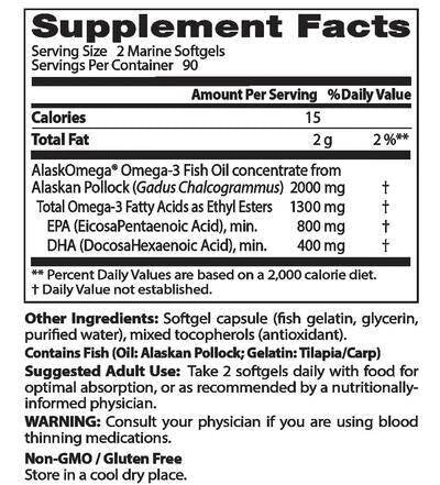 Huile de poisson sauvage pure d'Alaska 1000 mg (180 capsules, 180 doses) <tc>Doctor's Best</tc>