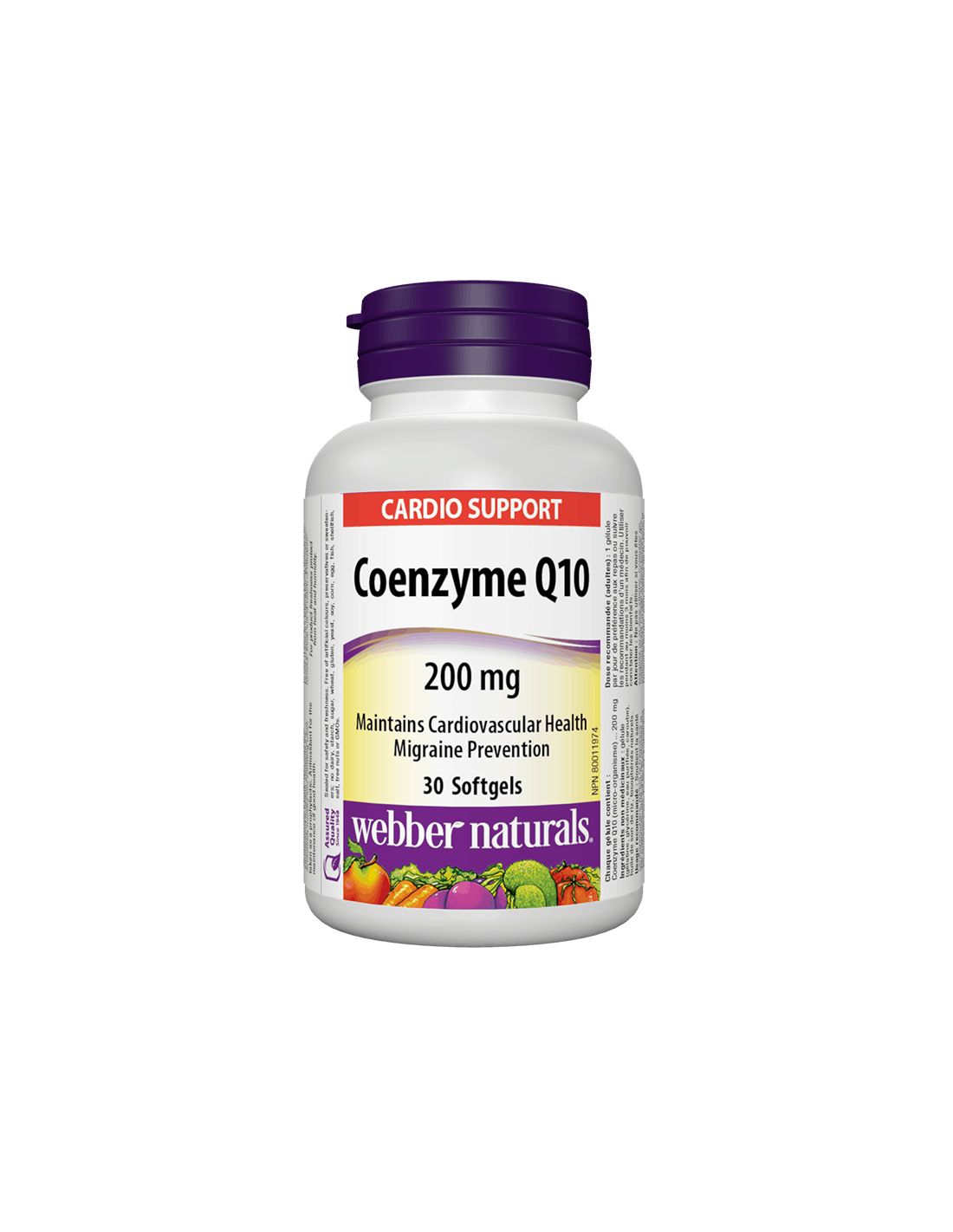 Santé cardiaque et énergie - Coenzyme Q10, 200 mg x 30 capsules à génie soft