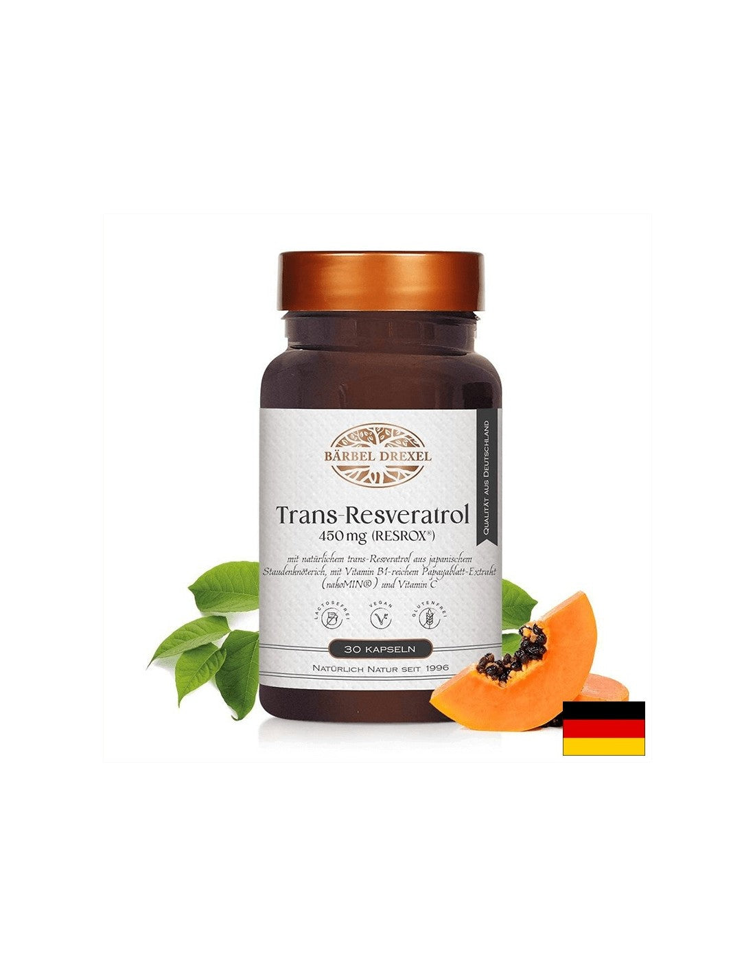 Resrox® Trans-Resveratrol - Cœur et vaisseaux sanguins - Formule anti-et cardioprotective, 450 mg, 30 capsules