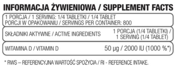 Vitamine D3 8000 UI 200 comprimés