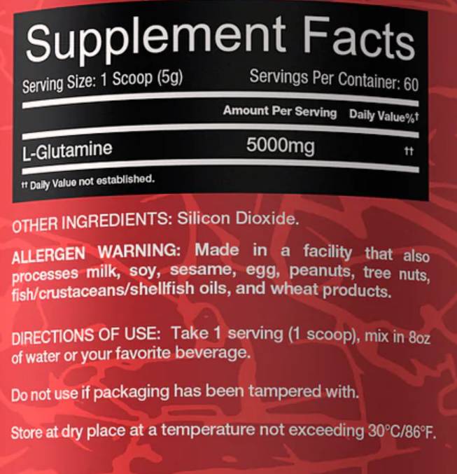 Redrex glutamine 300 grammes
