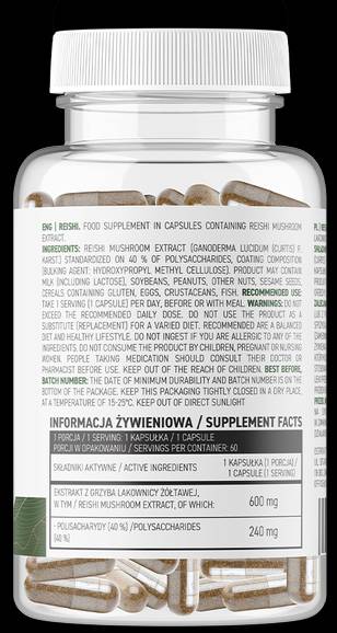 Reishi 600mg | Capsules Vege 60