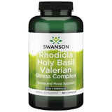 Rhodiola complexe de stress de valérien de basilic saint - 180 capsules
