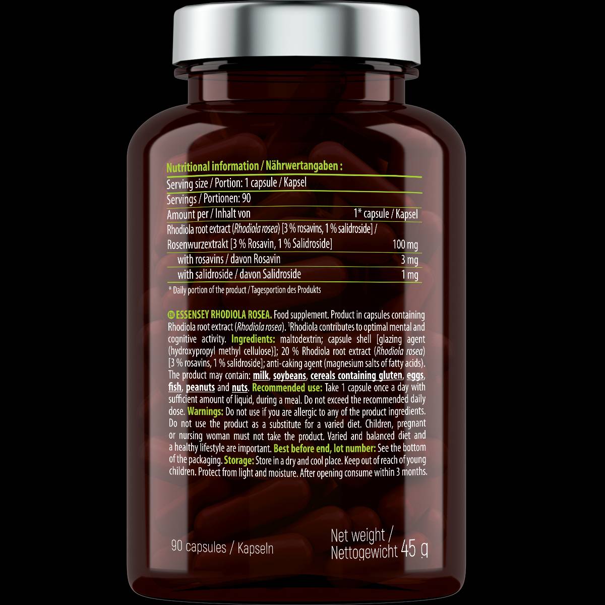 Rhodiola rosea 100 mg - 90 capsules