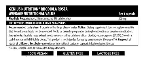 Rhodiola rosea 500 mg - 60 capsules