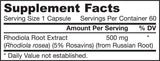 Rhodiola rosea 500 mg 60 capsules