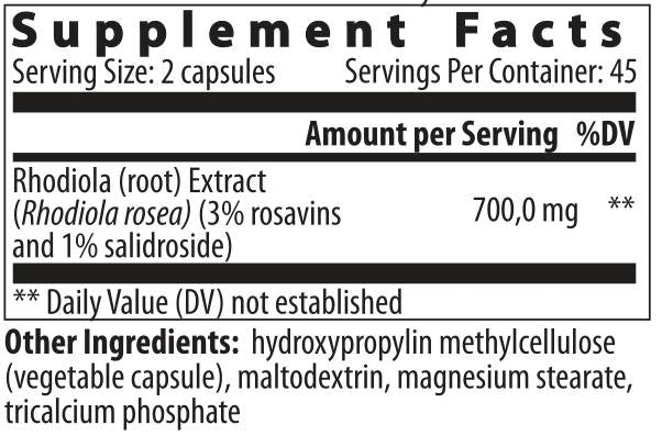 Rhodiola rosea - 90 capsules