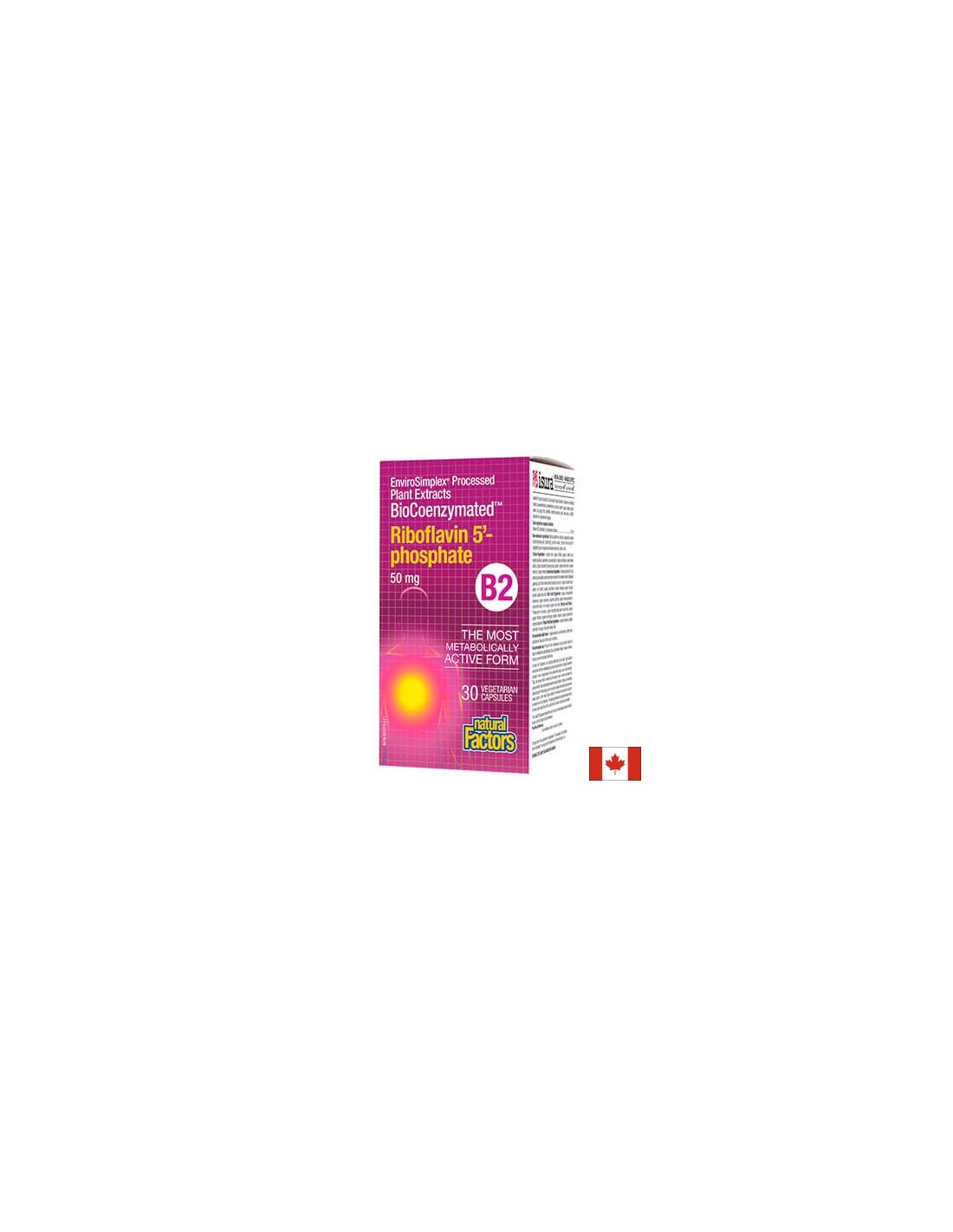 Riboflavine biocoenzymée 5 phosphate B2 50 mg - 30 capsules