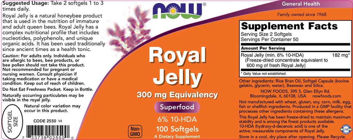 Royal Jelly 300 mg - 100 capsules de gel
