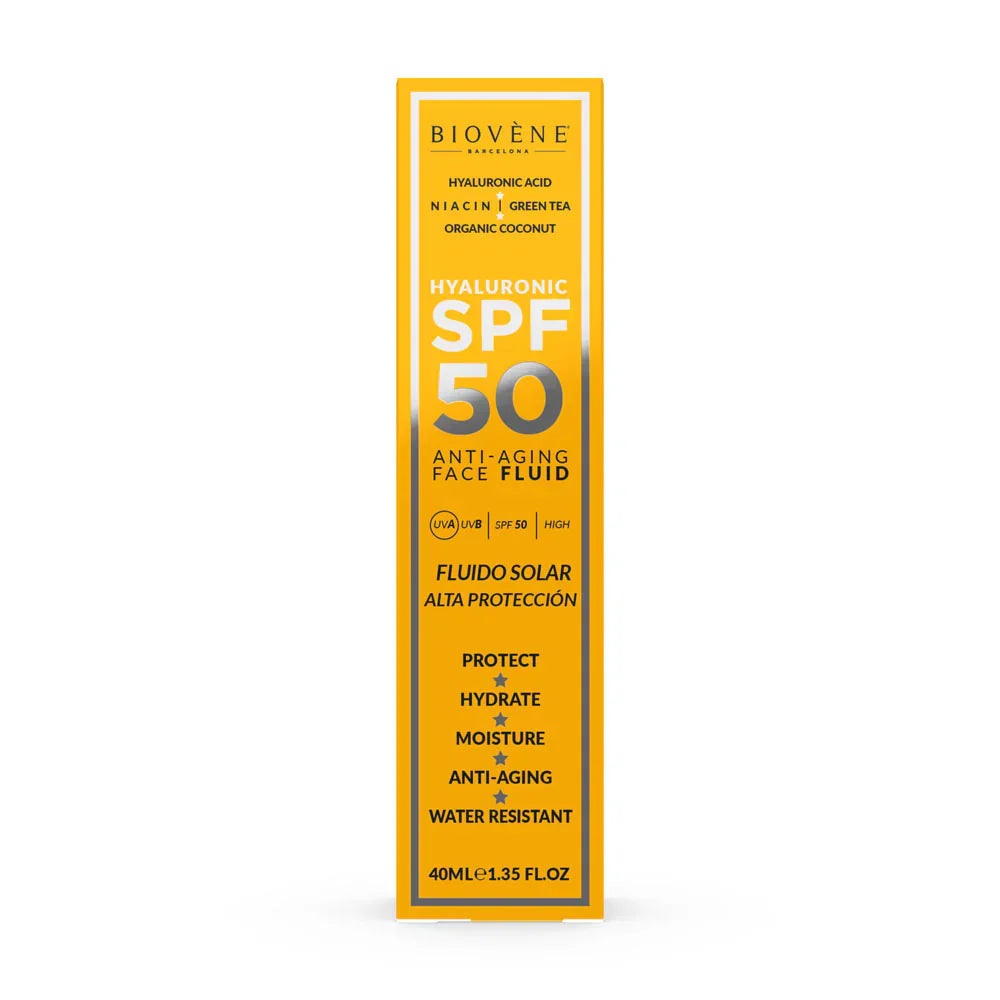 Crème solaire du visage hydratant SPF 50 avec un acide hyaluronique anti-âge - 40 ml