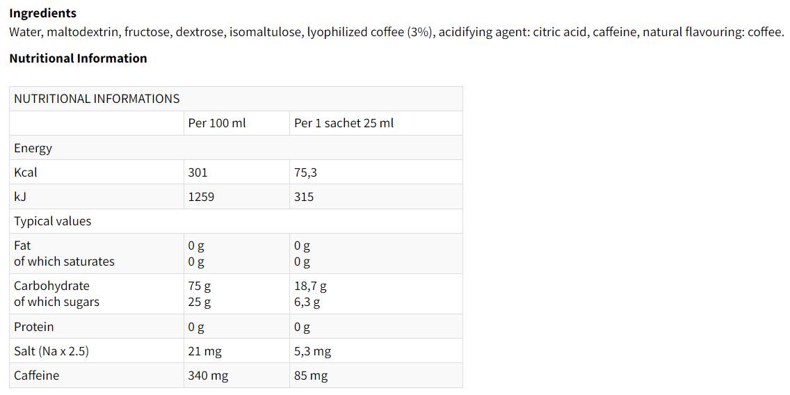 Café de sport | Café énergétique pour les athlètes - 32 x 25 ml